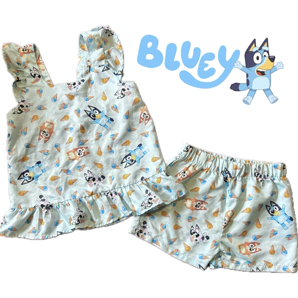 Disney’s BLUEY Light Blue Shirt & Shorts Set | Girls Size 6